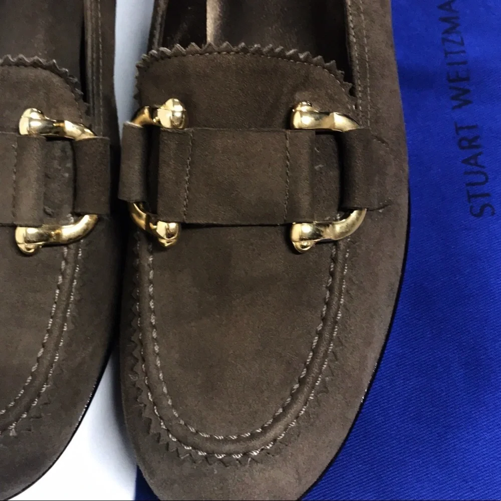 New! STUART WEITZMAN Suede Wedge Loafers